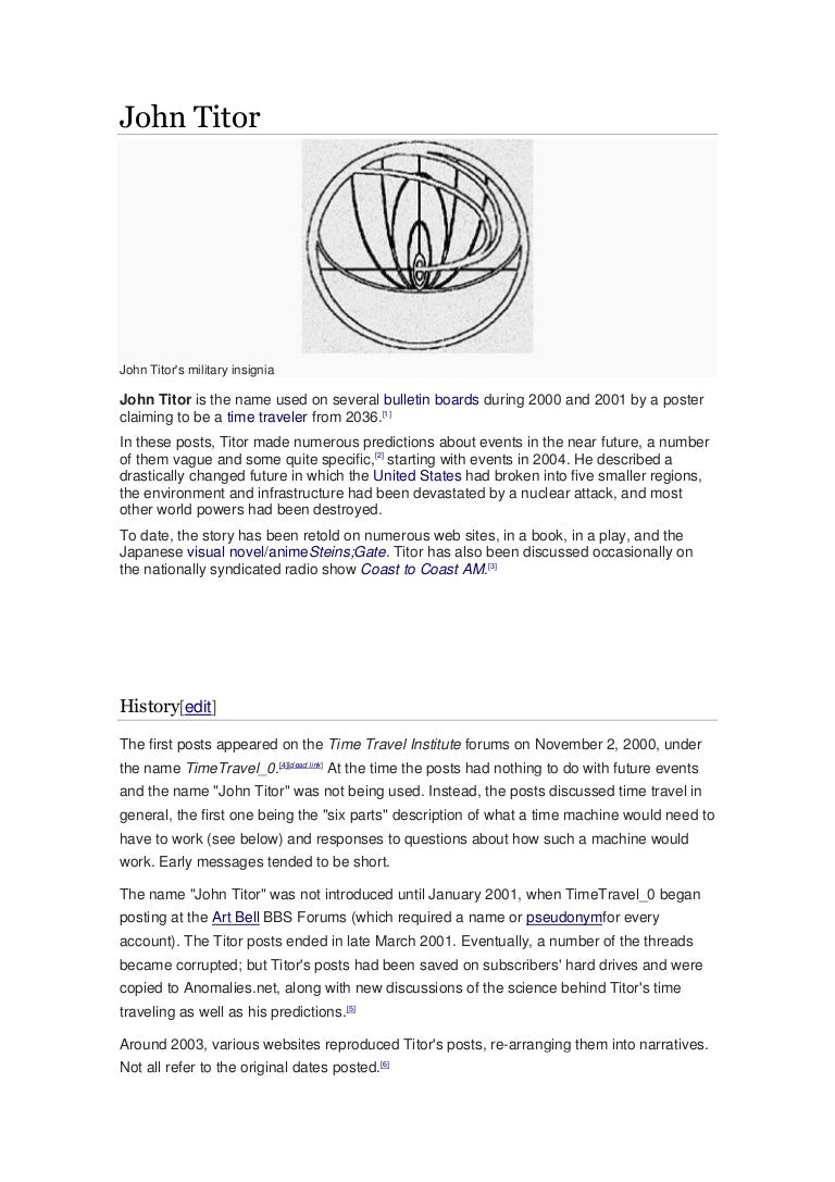 John Titor Book